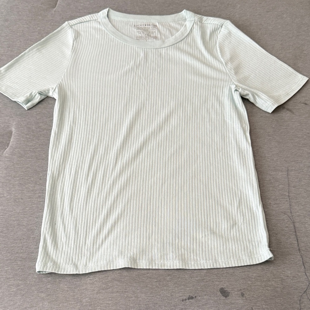 Lucky Brand Women’s  Light Green Ribbed T-Shirt size Small